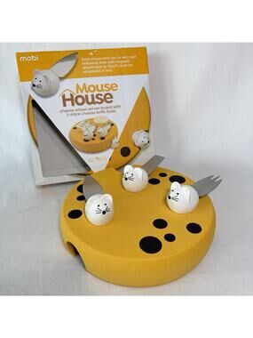 Cheese Serving Board and Tray with Cheese Motif and Mouse Charcuterie